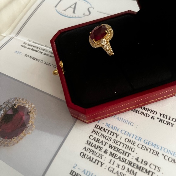 Custom diamond & ruby ring - Picture 7 of 7